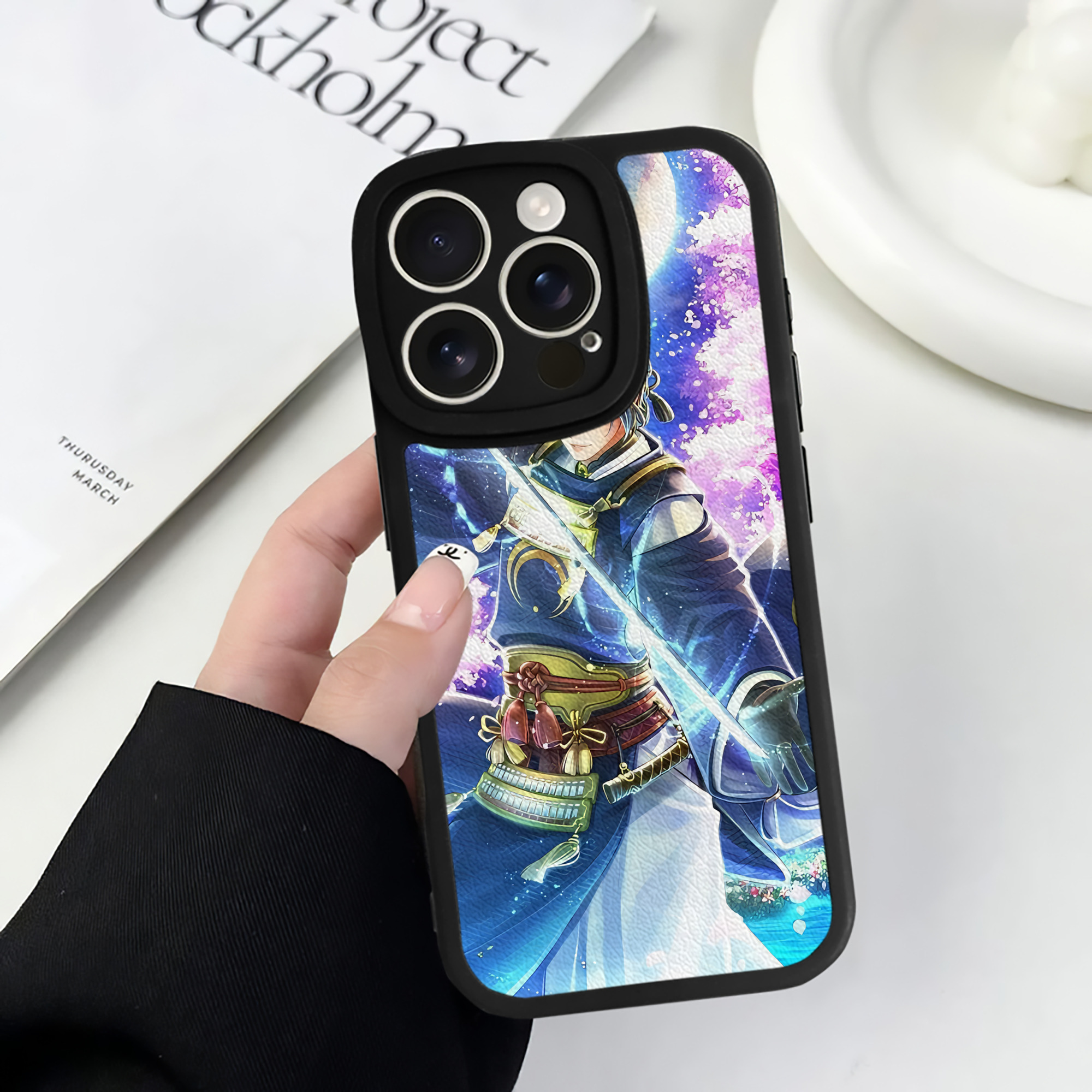 （画像用） 刀剣乱舞 Touken Ranbu 【iPhone 16シリーズ対応】シリコンスマホケース（レザー調） 材質：シリコン